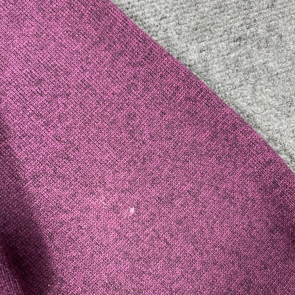 L.L. Bean Sweater Snap Placket Purple Fleece Pullover Jacket Petite Large 0934 - Picture 6 of 7